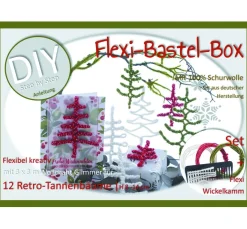 ohne Marke Sets|Bastelsets>Flexi-Bastel-Box für 12 Retro-Tannenbäume