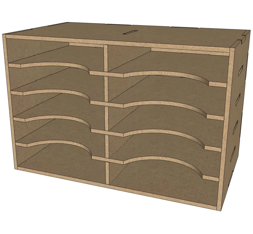 Pronty Crafts Holz, Mdf & Pappmaché>Flexio "Stempelkissen-Box", 10 Fächer