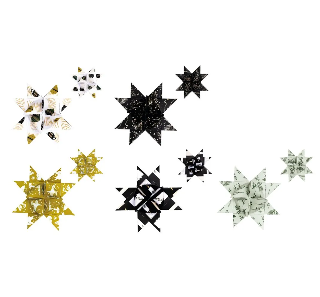 Rico Design Origami & Papier Falten|Papierstreifen>Fröbelsterne "Nostalgic Christmas"