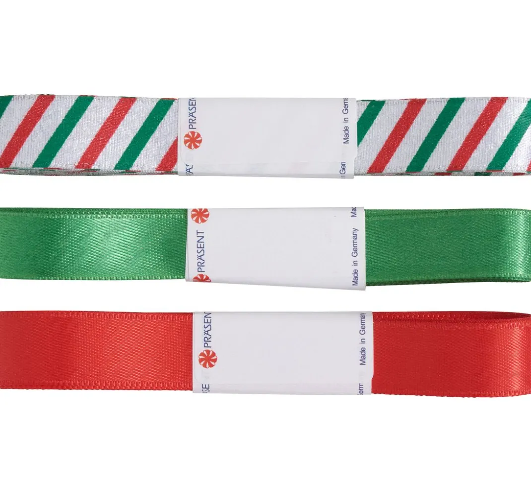 PRÄSENT Sets|Satinband>Geschenkband-Set "Candy Cane"
