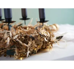 Othmar Decorations Trockenblumen & - Früchte|Diverse Materialien>Getrockneter Ruscuskranz "Gold Wash"