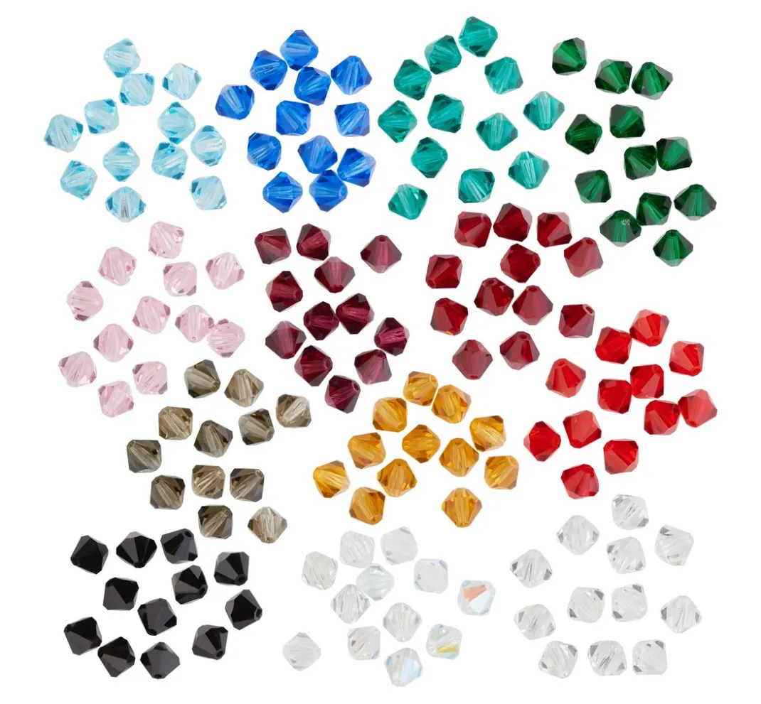 PRACHT Glasperlen|Perlensterne>Glasschliffglitzerperlen, 6 mm