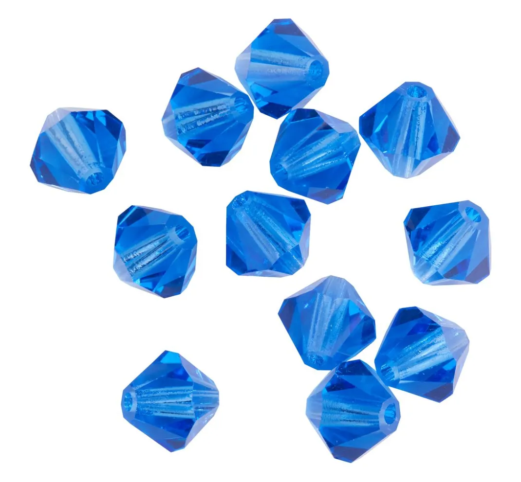 PRACHT Glasperlen|Perlensterne>Glasschliffglitzerperlen, 6 mm