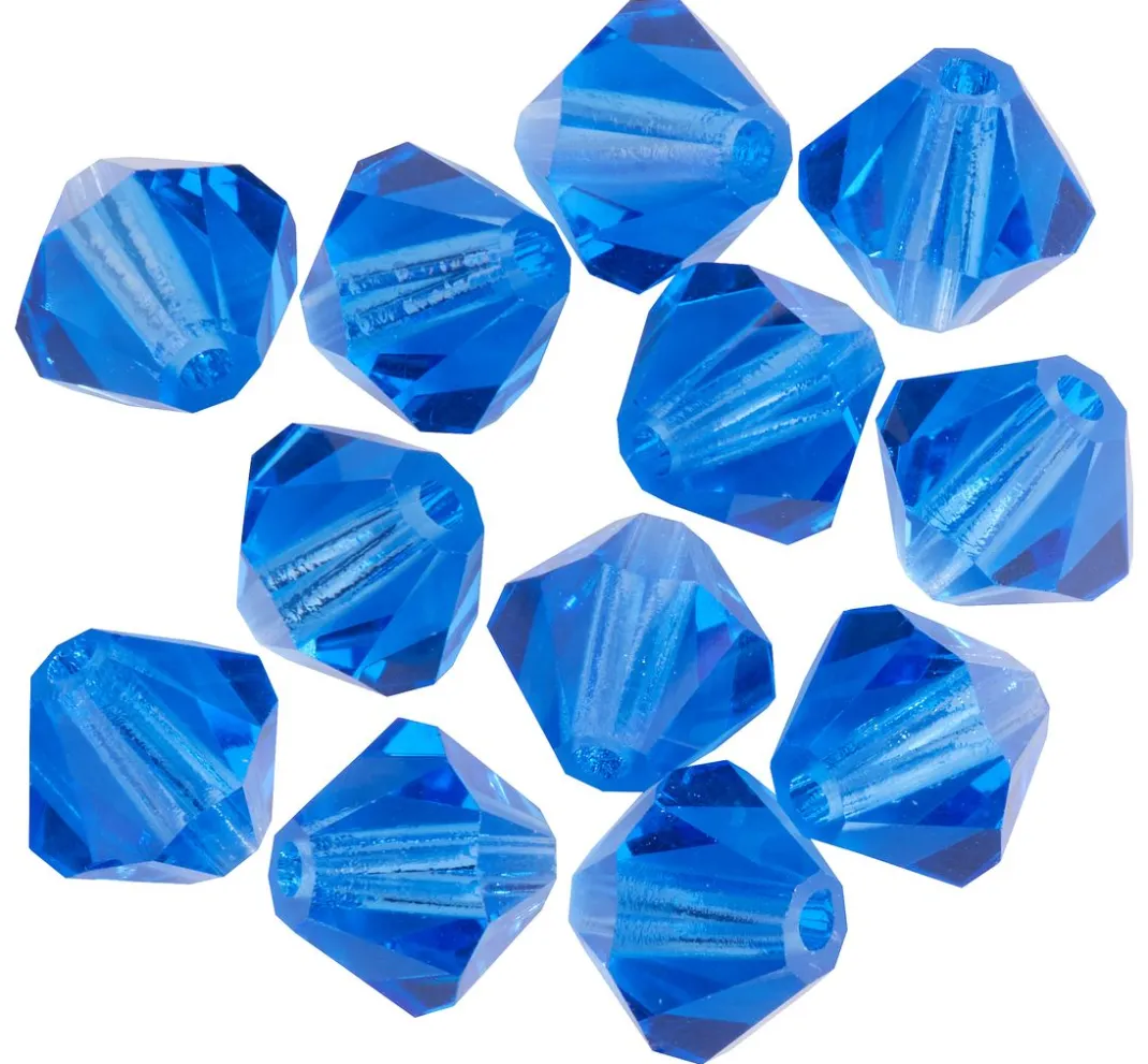 PRACHT Glasperlen|Perlensterne>Glasschliffglitzerperlen, 6 mm