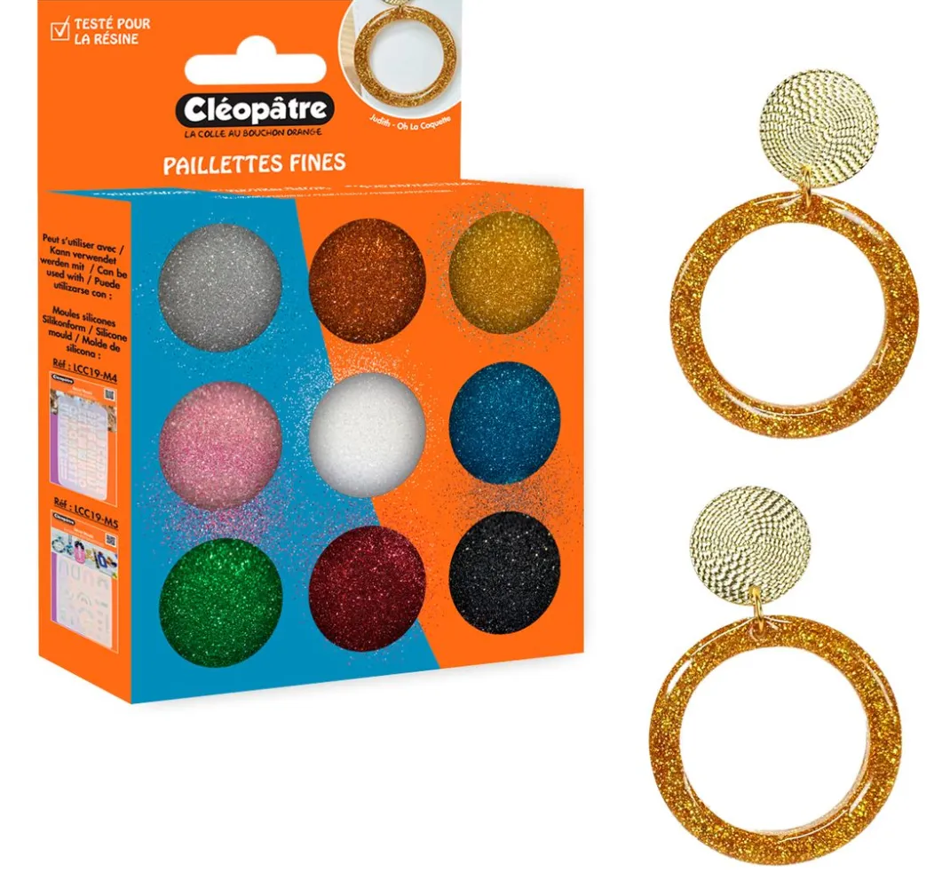 Cléopâtre Schmuck Gießen|Glitter- Und Schneedeko>Glitzerpulver Farbset, 9 Tigel