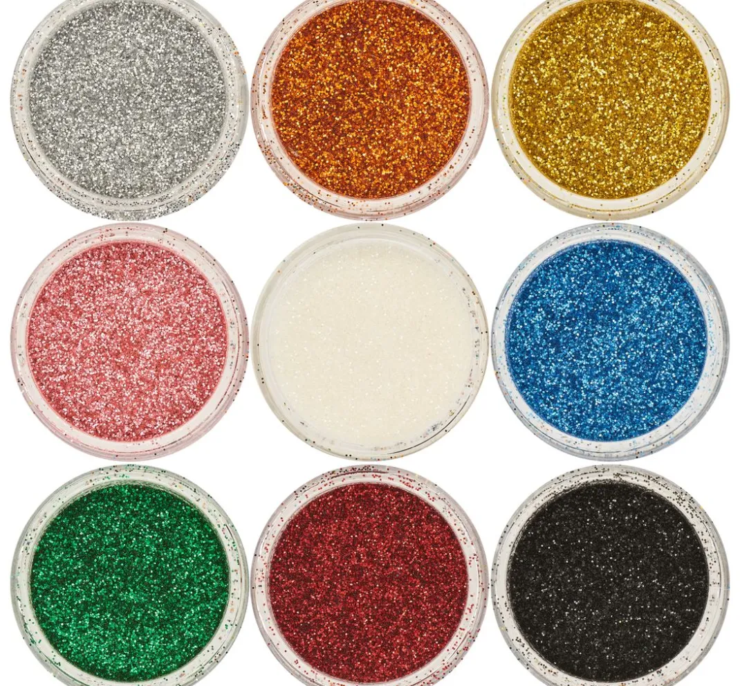 Cléopâtre Schmuck Gießen|Glitter- Und Schneedeko>Glitzerpulver Farbset, 9 Tigel