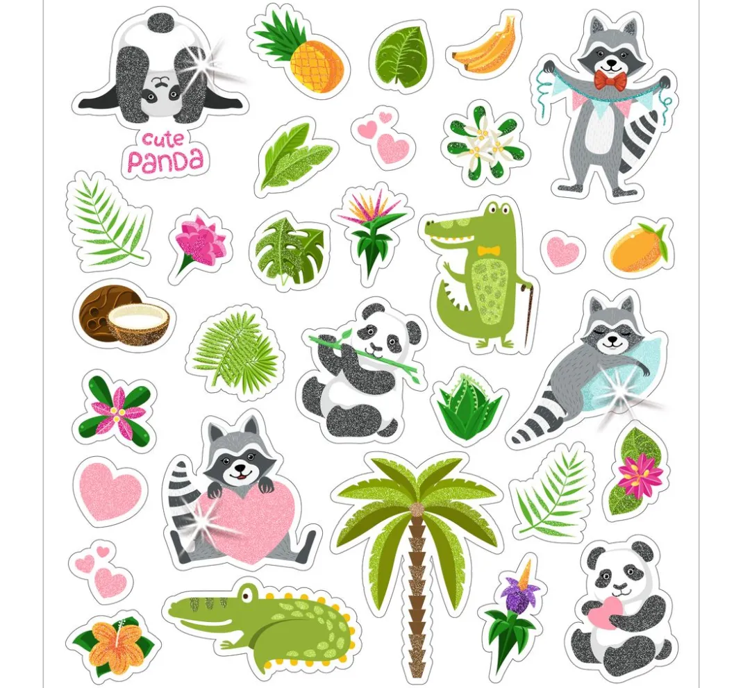 Kinder URSUS Weiteres|Sticker & Klebebänder>Glitzer-Sticker "Animals"