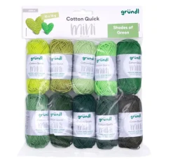 gründl Topflappengarn|Baumwollgarn>Cotton Quick Mini "Shades of Green"