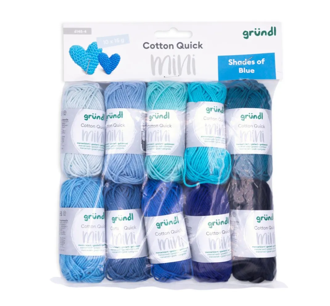 gründl Topflappengarn|Baumwollgarn>Cotton Quick Mini "Shades of Blue"