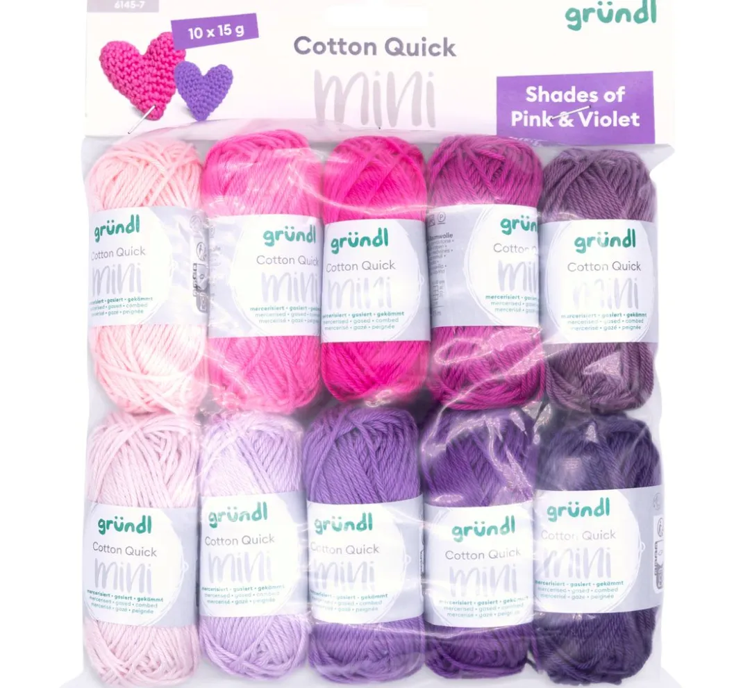 gründl Topflappengarn|Baumwollgarn>Cotton Quick Mini "Shades of Pink and Violet"