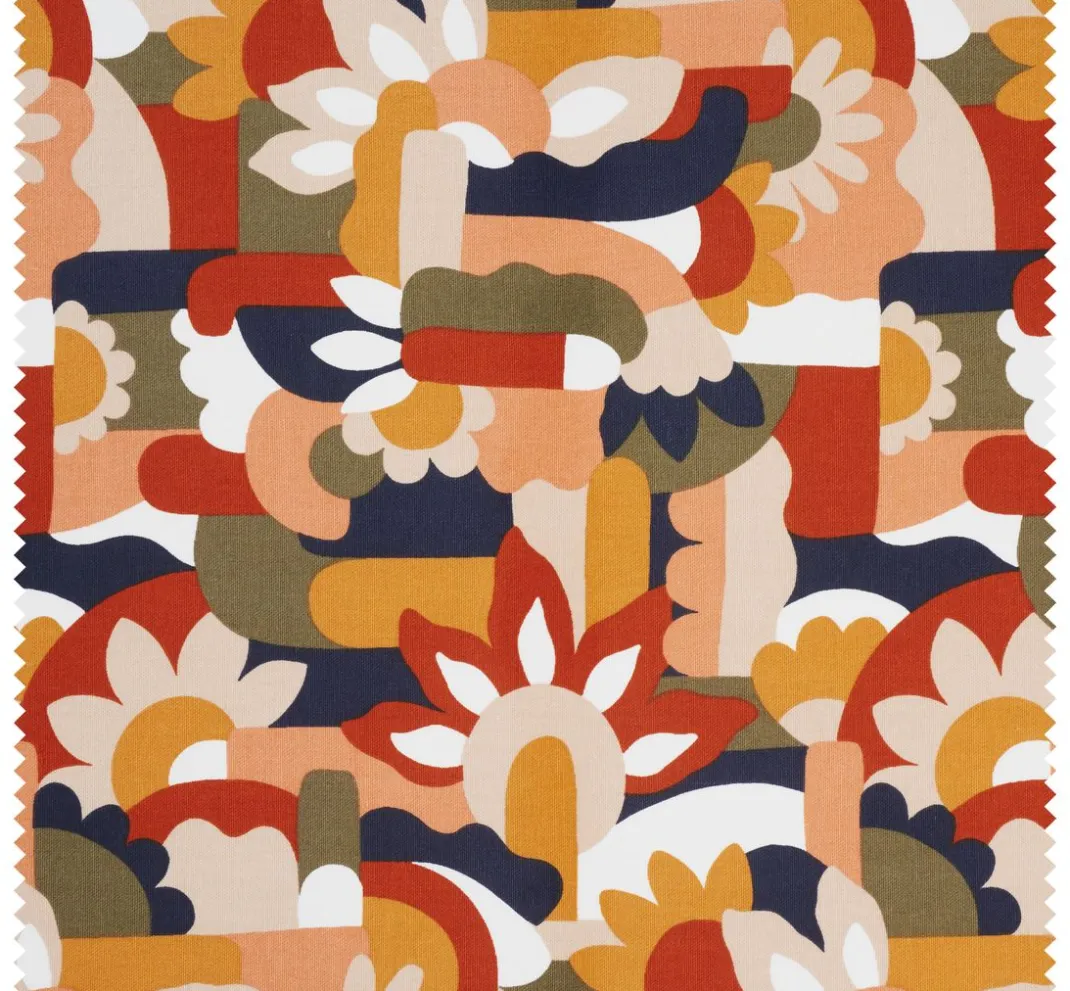 VBS Marktplatz Canvasstoff|Stoff Meterware>Halbpanama-Stoff "Naive Blumen"