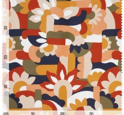 VBS Marktplatz Canvasstoff|Stoff Meterware>Halbpanama-Stoff "Naive Blumen"
