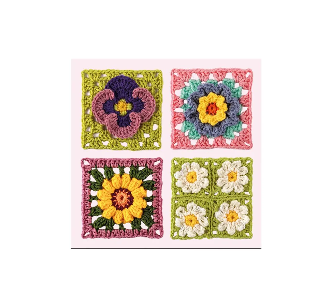 Topp Häkelanleitungen|Häkeln>Häkel-Karten Granny Square "Blumen"