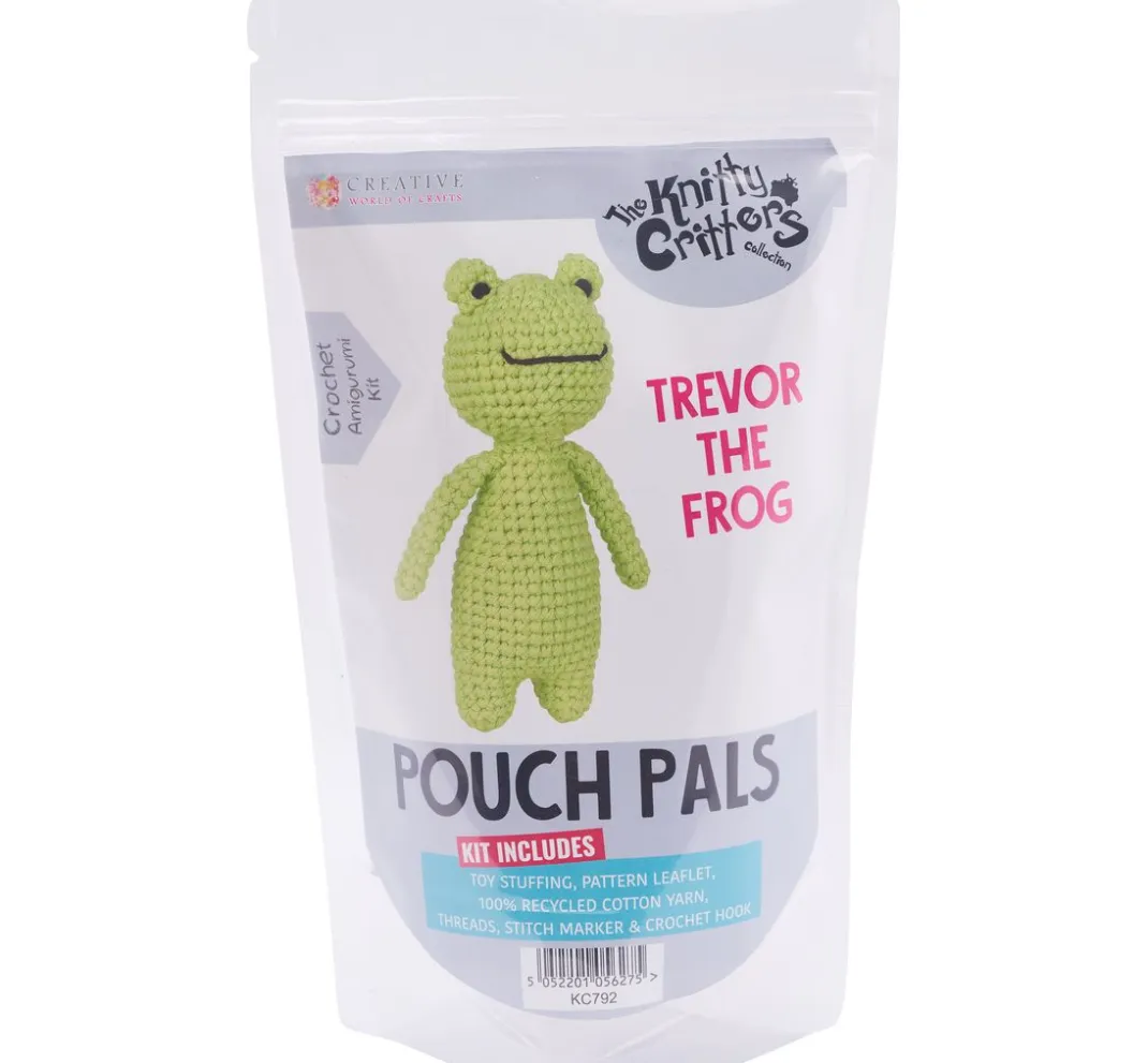 Kinder Knitty Critters Stricken & Häkeln|Häkelset>Häkelset "Frosch Trevor"