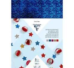 Clairefontaine Spezialpapier & -Karton|Tonpapier & Fotokarton>Holografie-Karton "Sterne"