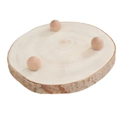 ohne Marke Rindenartikel|Brandmalerei>Holz Dekoplatte mit Rinde, auf Füßen, natur