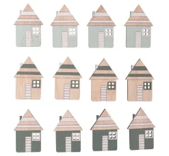 Rayher Dekofiguren & -Objekte>Holz Streuteile "Haus-Mix" mit Klebepunkt