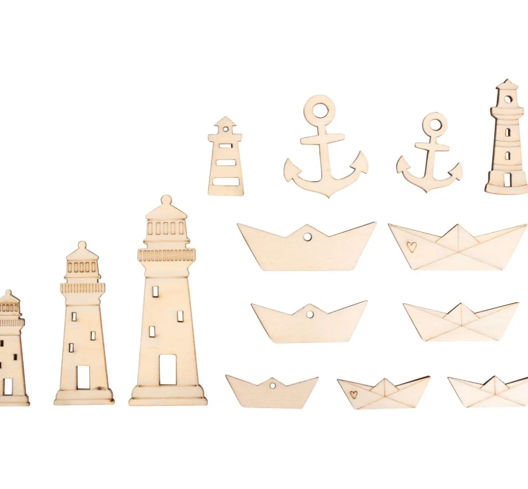 Rayher Streuteile>Holz Streuteile "Leuchtturm & Co"