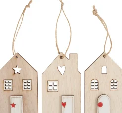 ohne Marke Anhänger|Holz, Mdf & Pappmaché>Holz-Häuser zum Hängen