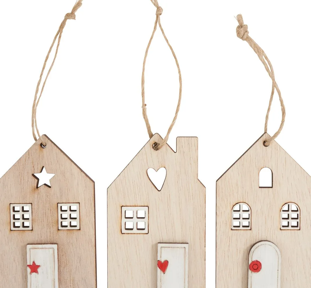 ohne Marke Anhänger|Holz, Mdf & Pappmaché>Holz-Häuser zum Hängen