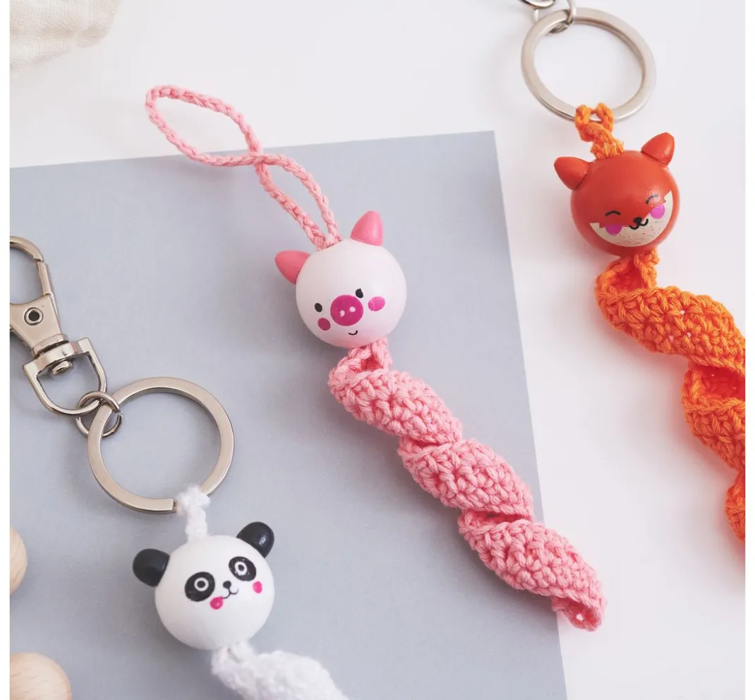 Kinder folia Marionetten & Figuren|Holz>Holzkugeln mit Gesicht "Cute Animals"