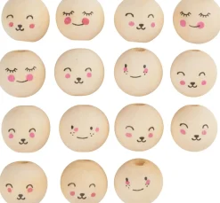 Kinder folia Marionetten & Figuren|Holz>Holzkugeln mit Gesicht "Cute Faces"