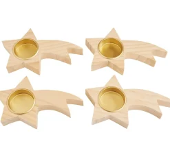 ohne Marke Brandmalerei|Holz, Mdf & Pappmaché>Holz-Metall-Adventsring "Sterne", zum Zusammenstecken