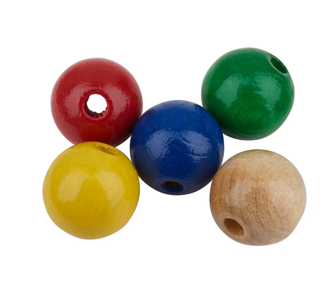 Kinder KNORR prandell Perlen|Holz>Holzperlen, Ø 12 mm, 30 Stück