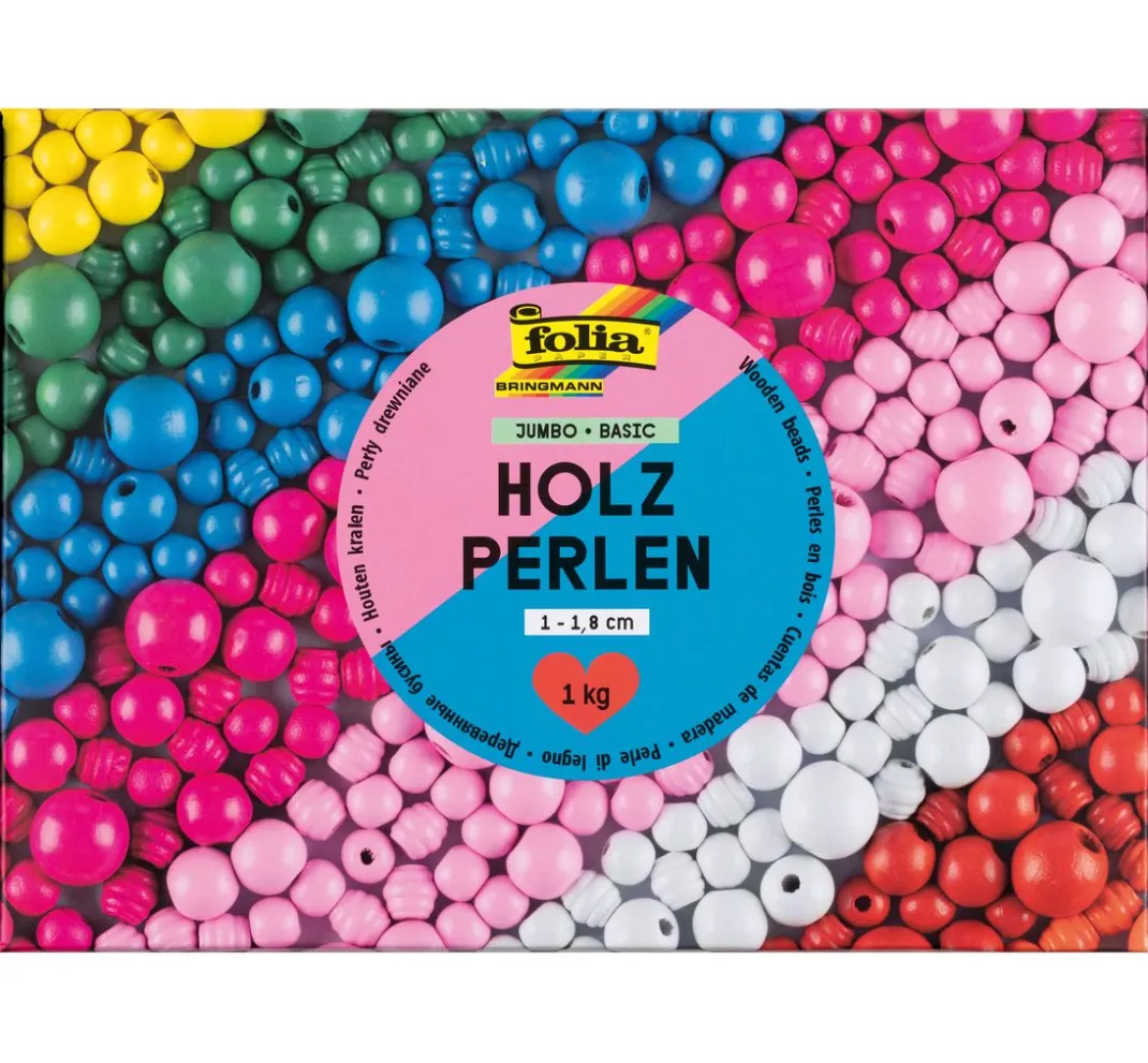Kinder folia Holz|Holz, Mdf & Pappmaché>Holzperlen Jumbo Pack "Basic"