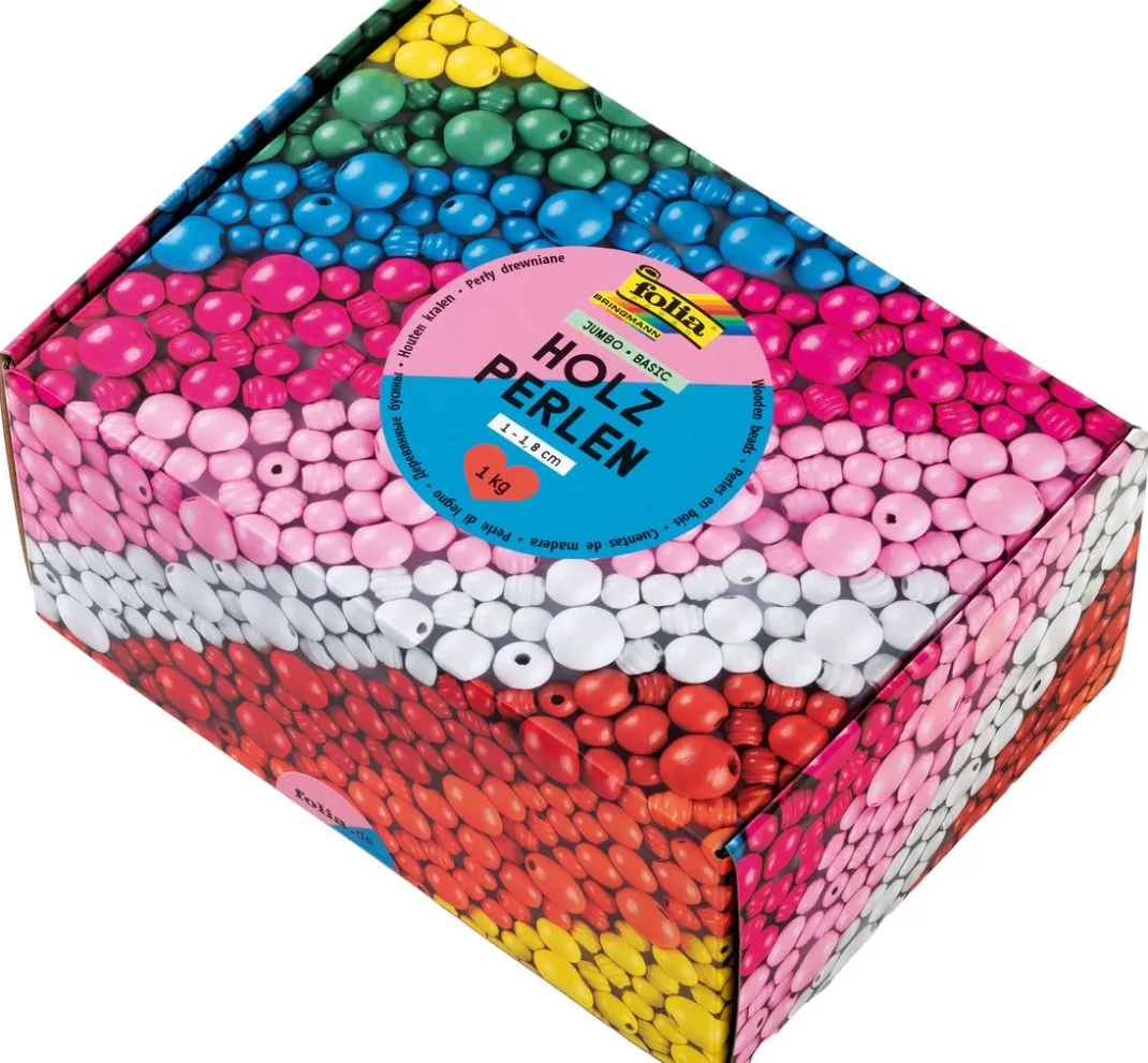Kinder folia Holz|Holz, Mdf & Pappmaché>Holzperlen Jumbo Pack "Basic"