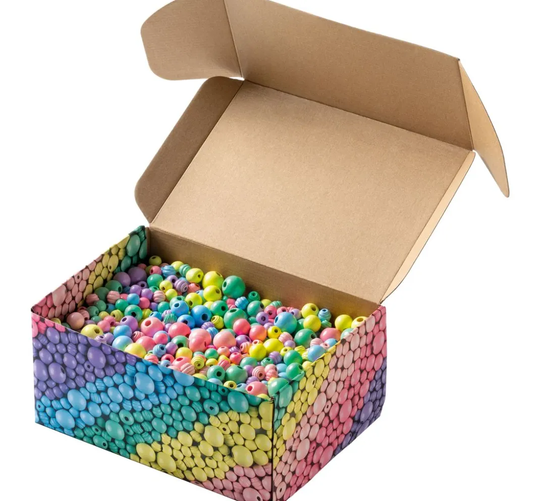 Kinder folia Pompons|Pompons Basteln>Holzperlen Jumbo Pack "Pastell"