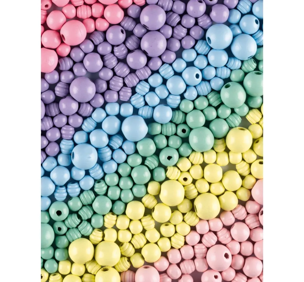 Kinder folia Pompons|Pompons Basteln>Holzperlen Jumbo Pack "Pastell"