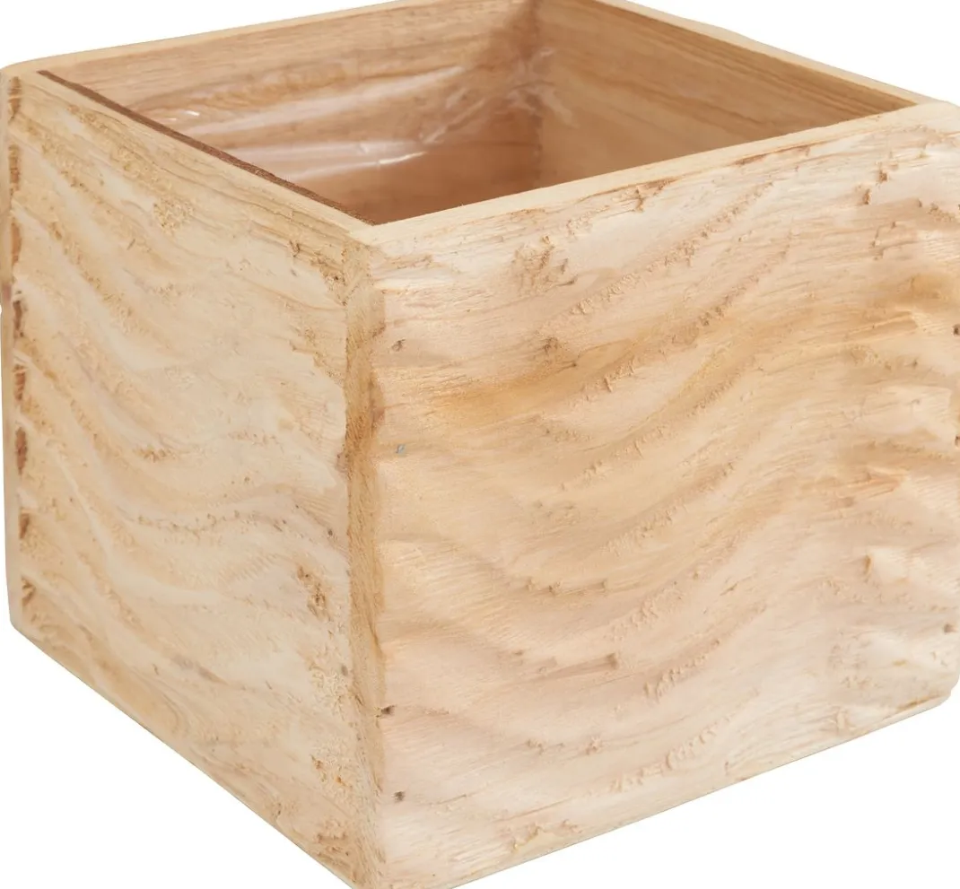 ohne Marke Gefäße>Holz-Pflanzenkiste "Wellig"