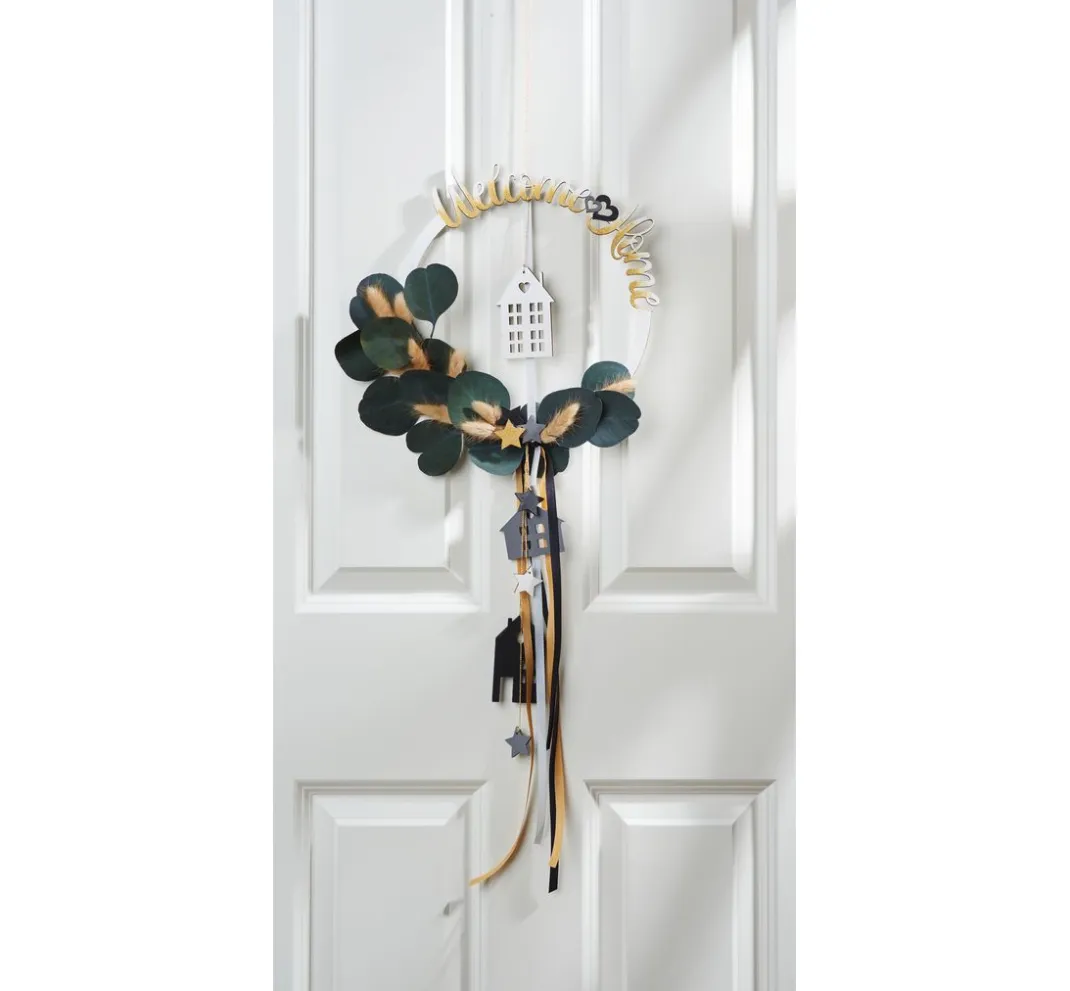 HALBACH Diverse Materialien|Holz, Mdf & Pappmaché>Holzring-Set "Welcome Home"