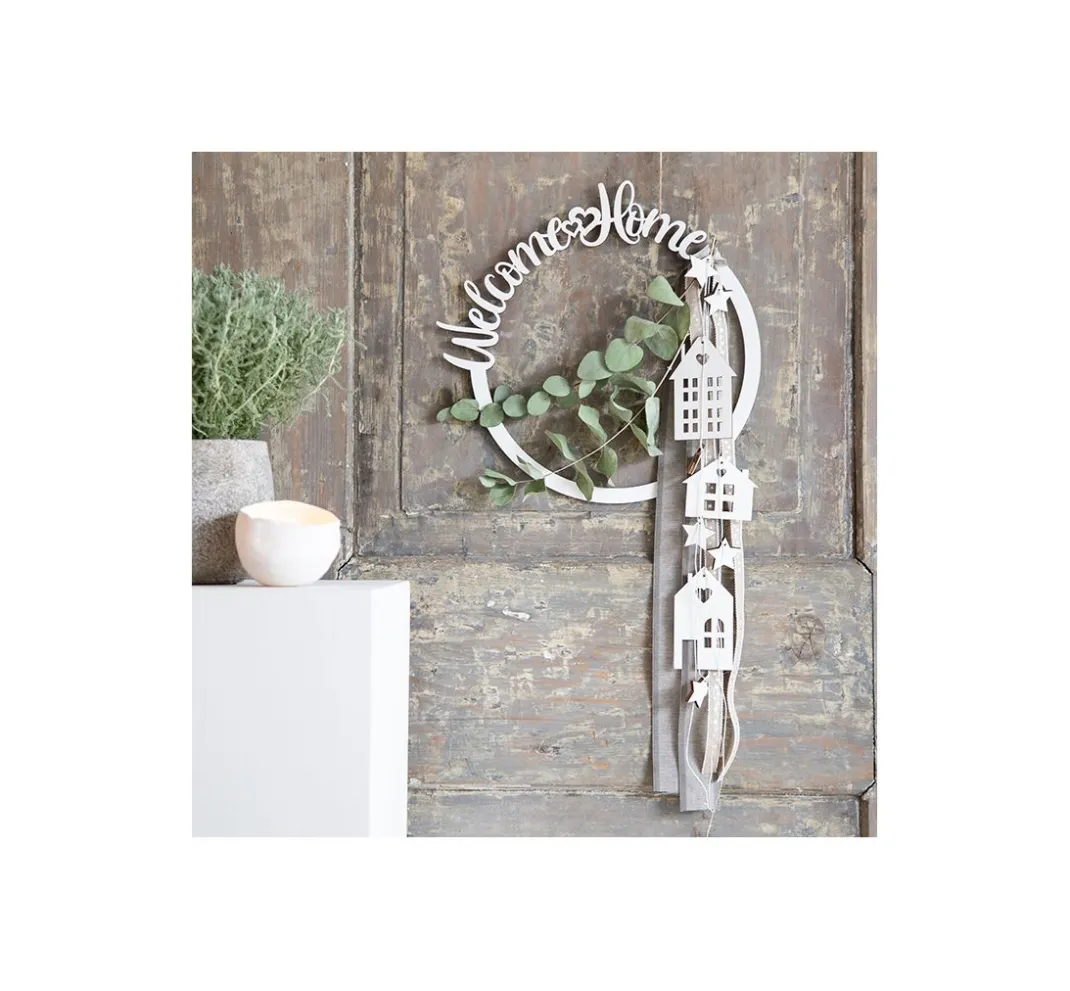 HALBACH Diverse Materialien|Holz, Mdf & Pappmaché>Holzring-Set "Welcome Home"