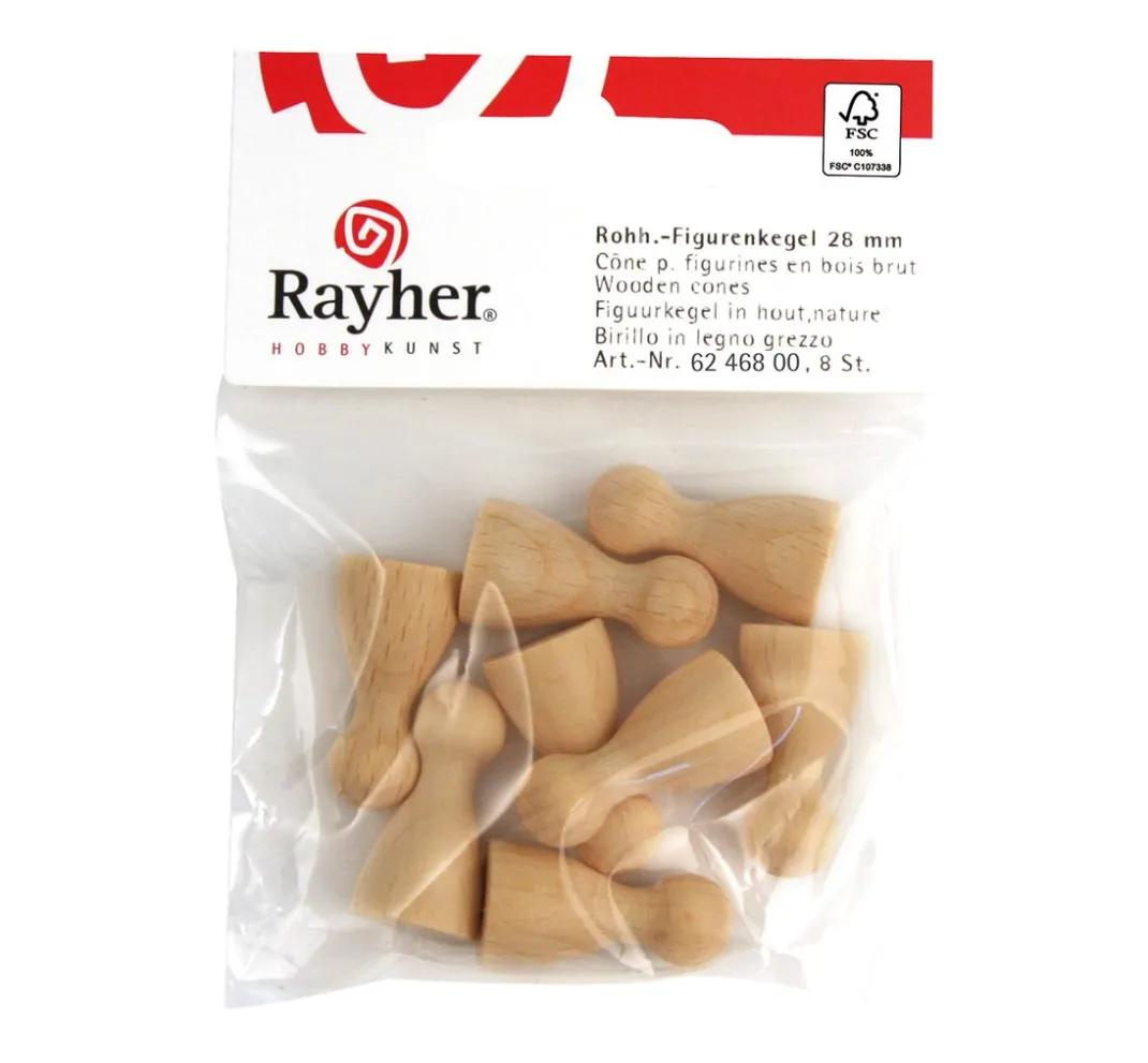 Kinder Rayher Marionetten & Figuren|Holz, Mdf & Pappmaché>Holz-Spielfigur, 28 mm, 10 Stück