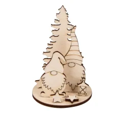 Rayher Dekofiguren & -Objekte|Holz, Mdf & Pappmaché>Holz-Steckmotiv "Wichtel mit Tanne"