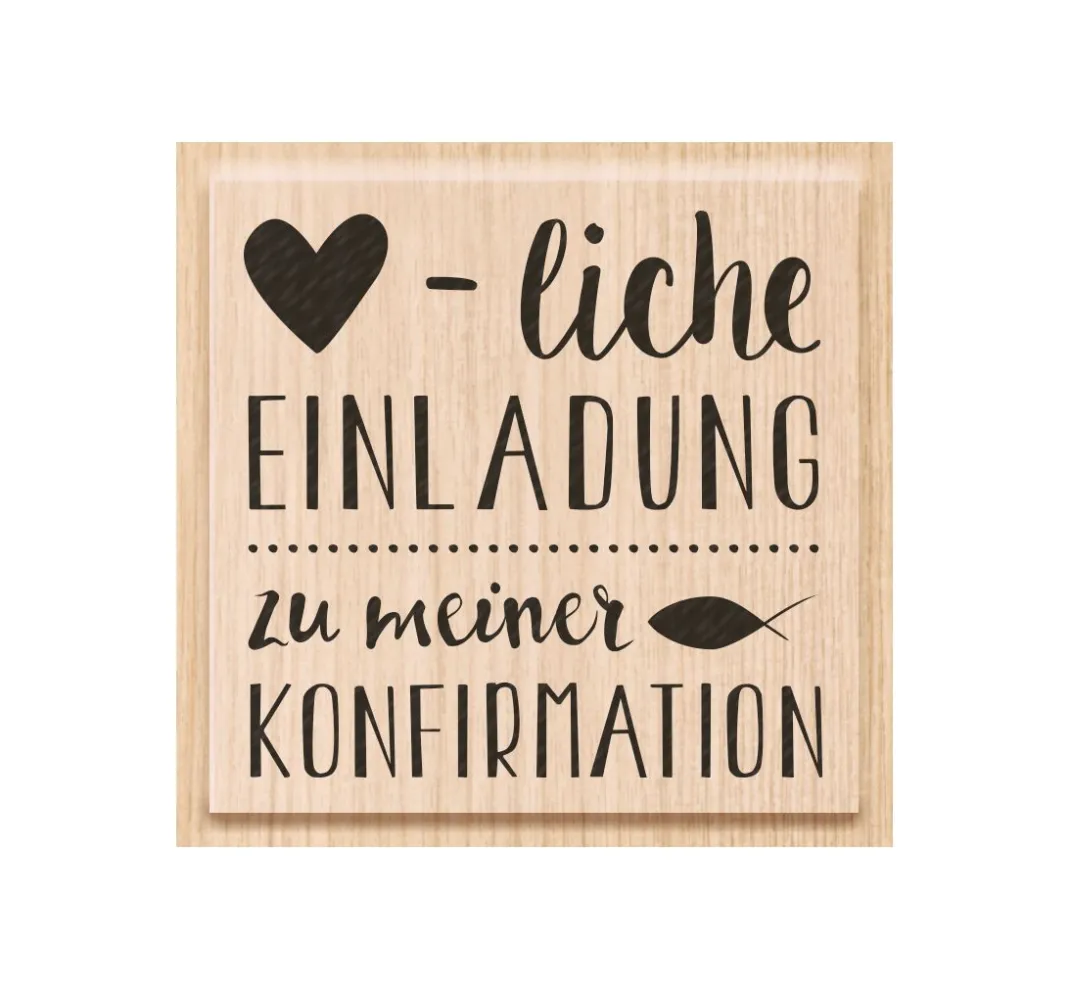 Heyda Stempel & Zubehör|Kartengestaltung>Holzstempel "Herzliche Einladung Konfirmation"