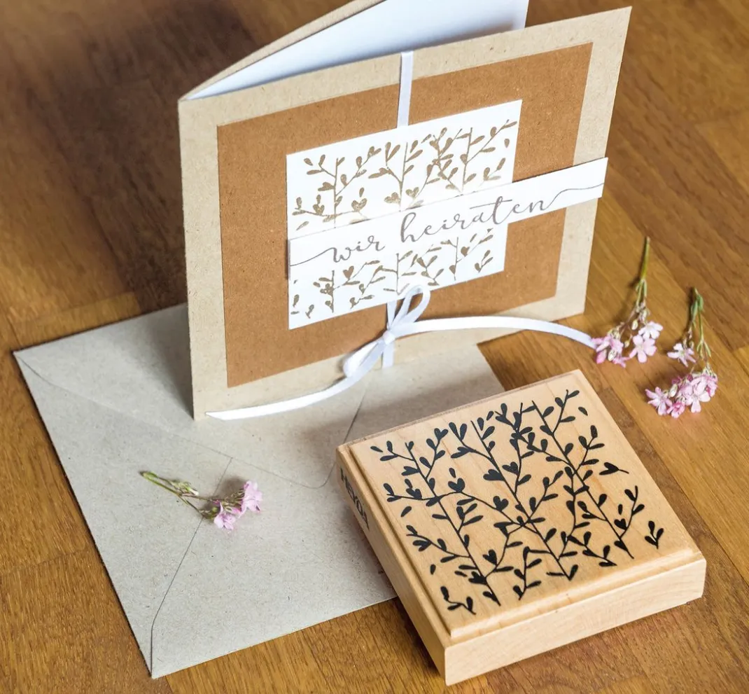 Heyda Stempel & Zubehör|Kartengestaltung>Holzstempel "Wir heiraten"