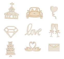 Papermania Streuteile|Dekoelemente>Holz-Streuteile "Hochzeit"