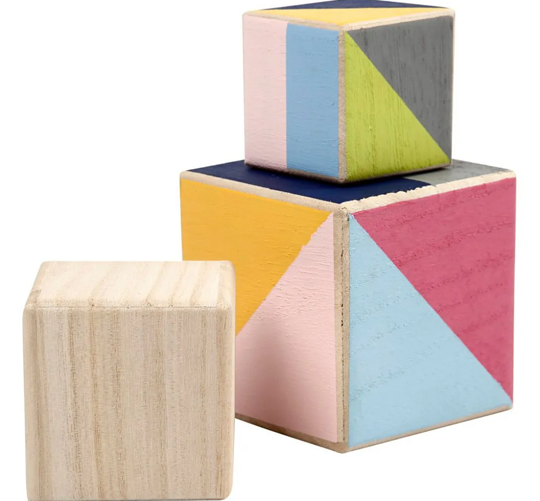 creativ company Decoupage|Décopatch>Holzwürfel, 3er-Set