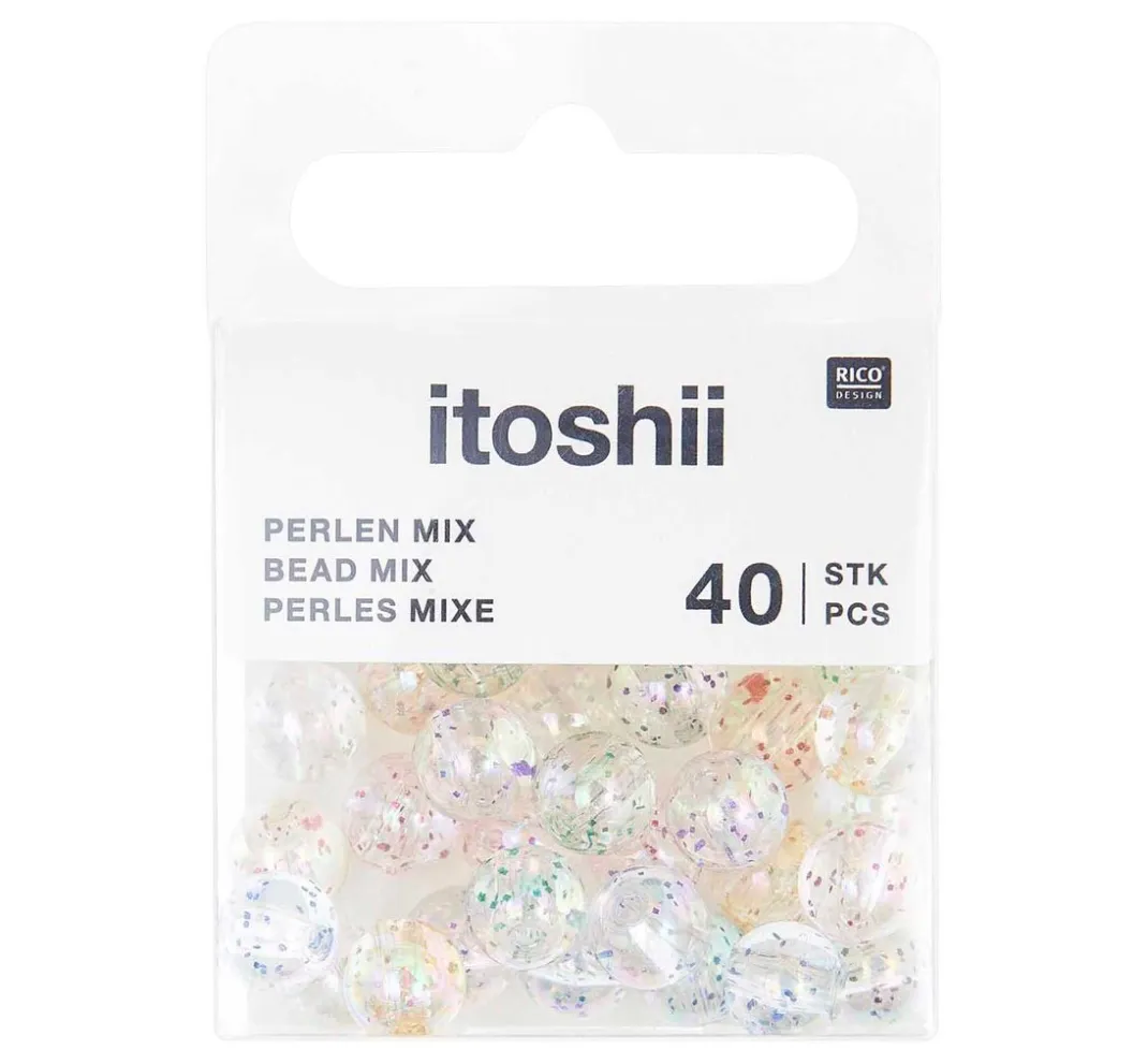 Kinder Rico Design Itoshii|Acrylperlen>itoshii Perlen-Set "Glitzer Holographisch"