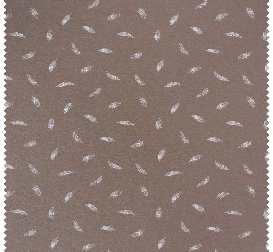 VBS Marktplatz Jerseystoff|Stoff Meterware>Jersey-Stoff "Federn Taupe"