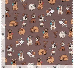 Kinder VBS Marktplatz Stoff Meterware|Kinderstoffe>Jersey-Stoff "Sweet Dogs"
