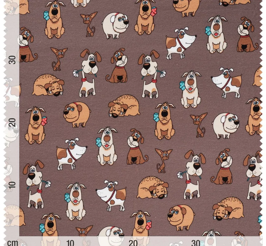 Kinder VBS Marktplatz Stoff Meterware|Kinderstoffe>Jersey-Stoff "Sweet Dogs"