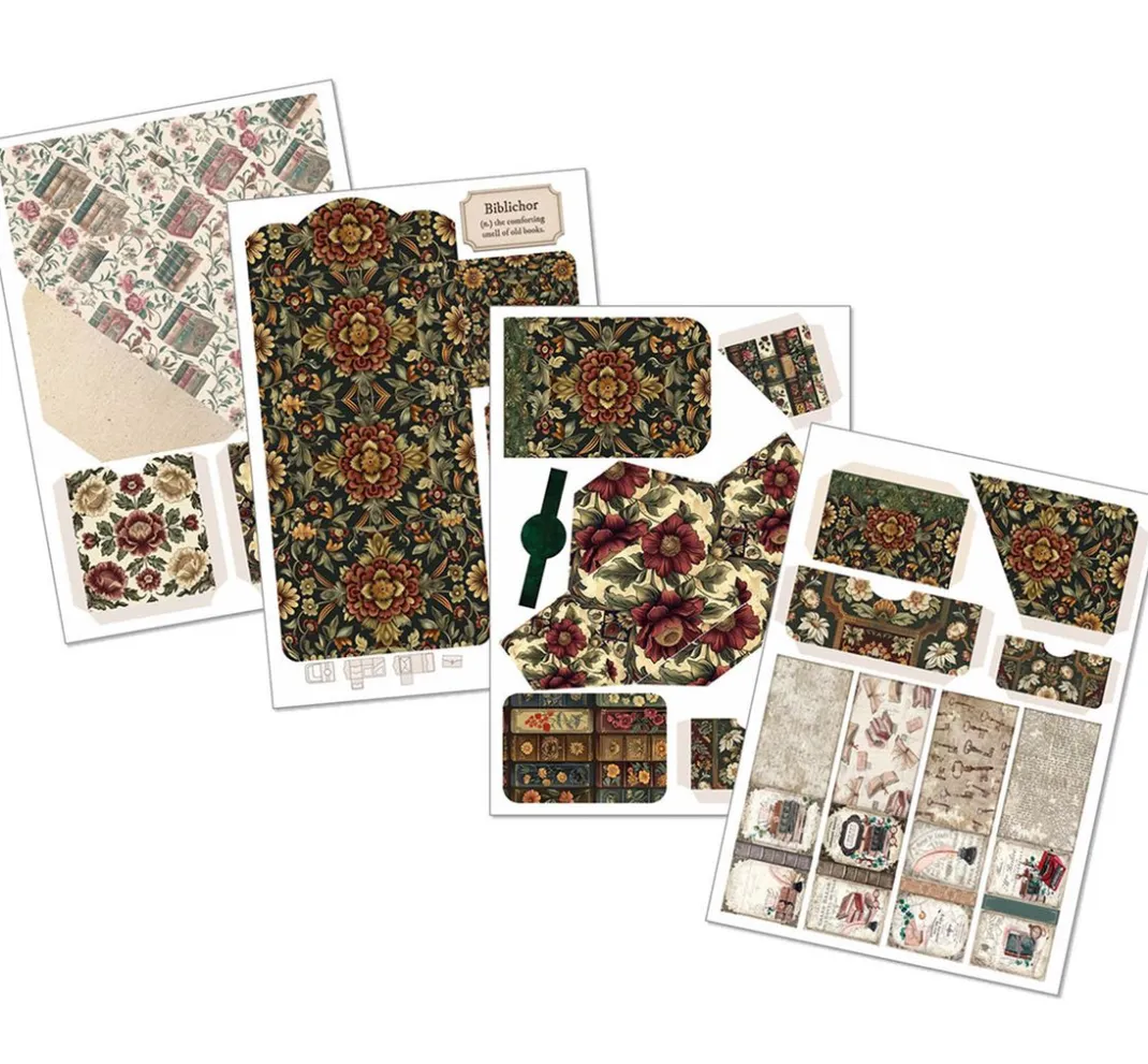 Ciao Bella Papier-Bastelsets|Farb- & Motivblöcke>Junk Journal & Ephemera Book "Book Lovers"