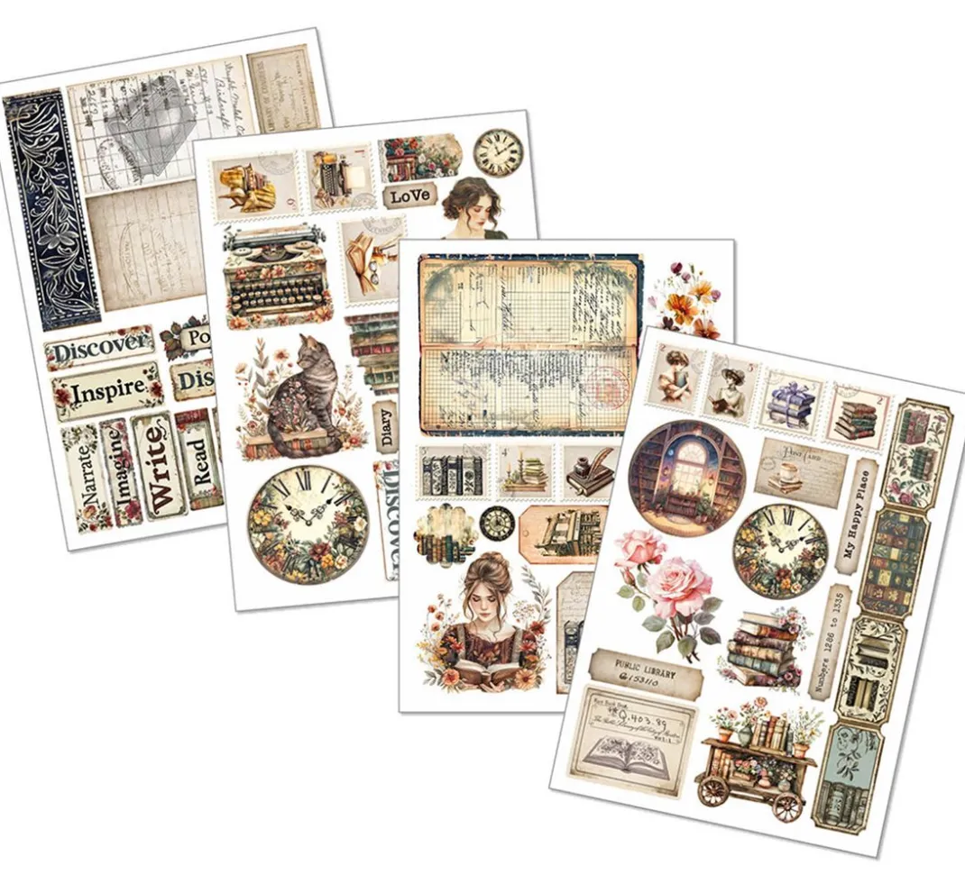 Ciao Bella Papier-Bastelsets|Farb- & Motivblöcke>Junk Journal & Ephemera Book "Book Lovers"