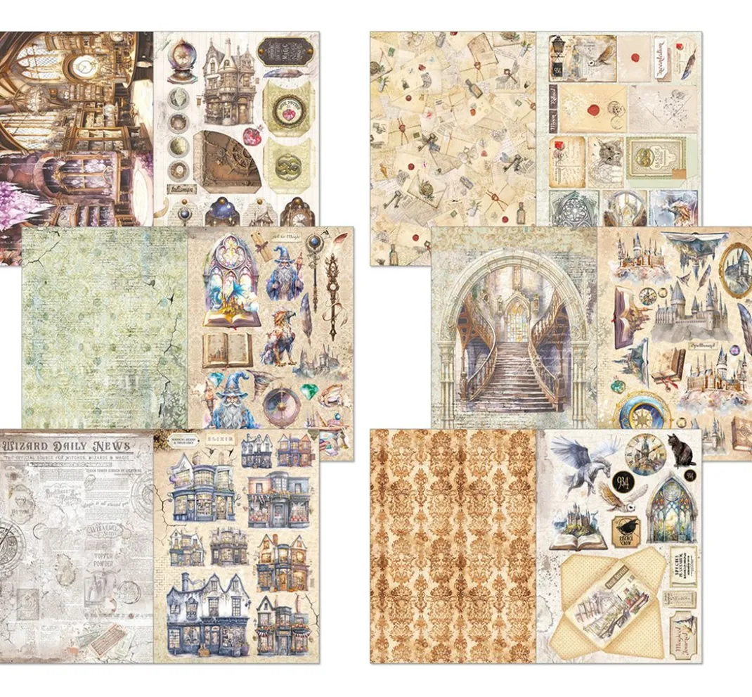 Ciao Bella Scrapbooking|Papier-Bastelsets>Junk Journal & Ephemera Book "Wizard Academy"