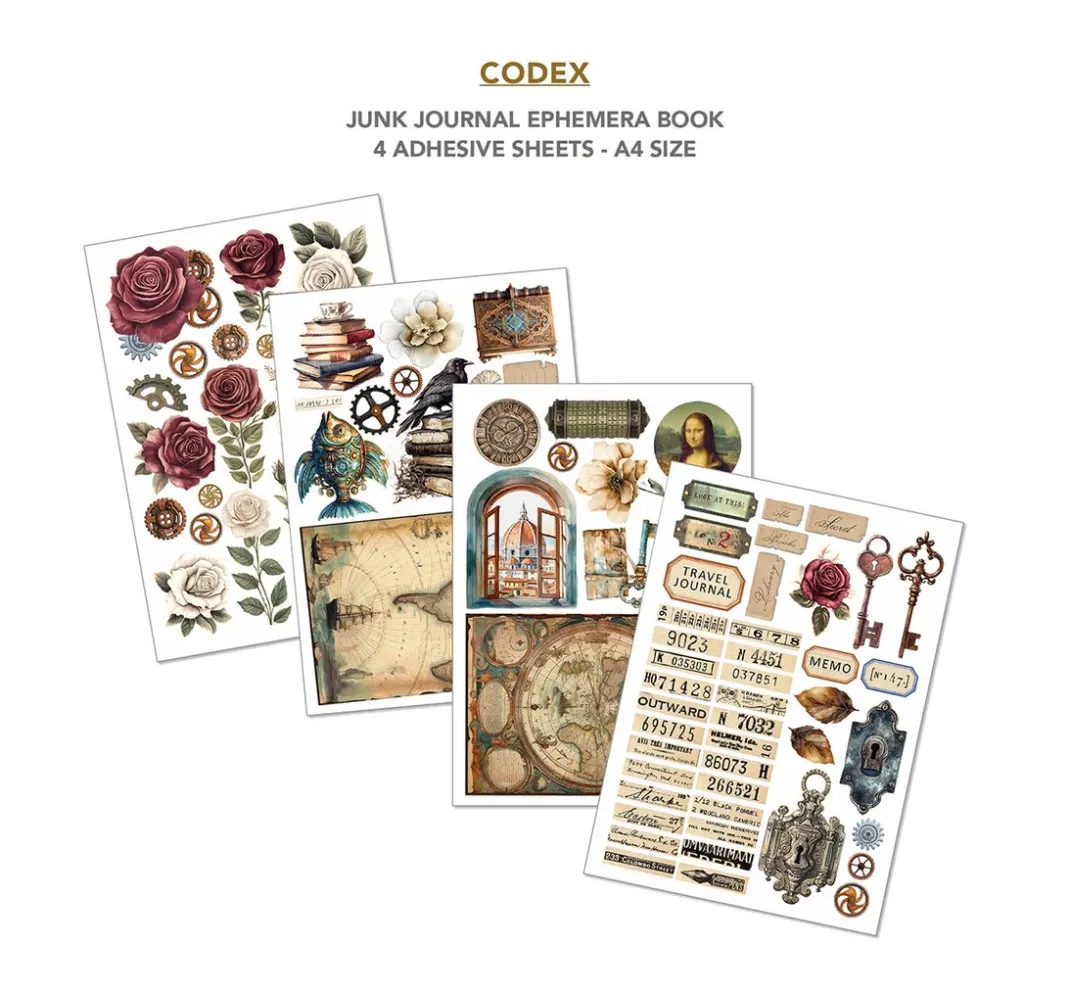 Ciao Bella Papier-Bastelsets|Farb- & Motivblöcke>Junk Journal & Ephemera Book "Codex"