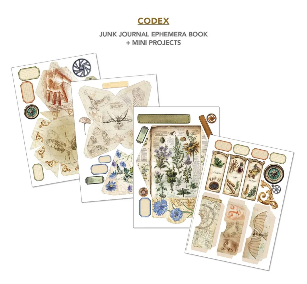 Ciao Bella Papier-Bastelsets|Farb- & Motivblöcke>Junk Journal & Ephemera Book "Codex"